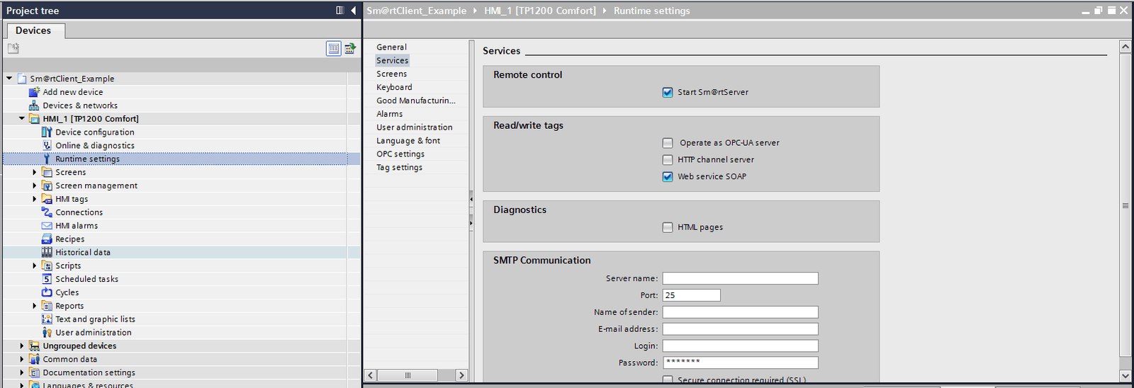 Tia portal professional wincc настройки runtime settings